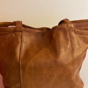 Larger faux leather brown bag